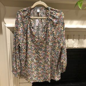 Old Navy floral long sleeve blouse XL